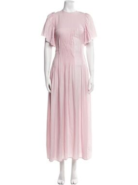 Gabriela Hearst Pale Pink Pleated Maxi Dress